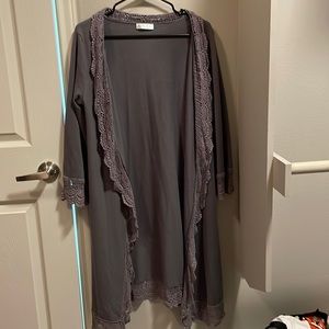 Gray long cardigan